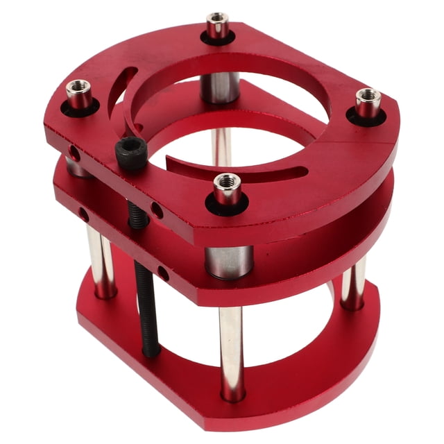 OULII Red Aluminum Alloy Router Base with Precision Slotting for Woodworking Applications