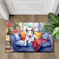 thumbnail image 4 of Watercolor Hello Winter Bull Terrier Chill Christmas Welcome Doormat Bully Dog Lovers Gifts Idea Indoor Outdoor Welcome Mat - 00016, 4 of 5