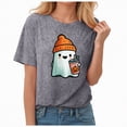 thumbnail image 4 of Godom Womens Funny Pumpkin Printed Shirts Halloween Short Sleeve Graphic Tees Fall T-Shirts Tops, 4 of 7