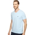 thumbnail image 2 of Camiseta Nautica para hombre, manga corta, lisa, entallada, cuello en V, azul, 2 of 3