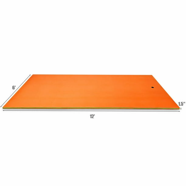 Gymax 12' x 6' Floating Water Pad Mat 3-Layer Foam Floating Island