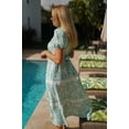 thumbnail image 4 of Vestido GRACE KARIN para mujer, estampado floral fluido, línea A, verde, 4 of 7