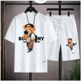thumbnail image 4 of Conjuntos cortos de lujo con estampado de gato para hombre, ropa de calle de verano de estilo hip hop, ropa de diseñador, camiseta de gran tamaño, pantalones cortos unisex, atuendo de marca para playa, 4 of 5