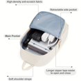 thumbnail image 4 of 1pc Simple Solid Color Schoolbag, Men Women College Student Junior High School Student Versatile High School Student Backpack, Large Capacity Middle School Student Primary School Backpack, 4 of 5