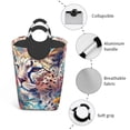 thumbnail image 3 of Xecao Vibrant Leopard In Flowers for Laundry Basket,Collapsible Large Laundry Hamper,Wash Bag for Laundry Room, Rolling Laundry Basket with Handles, 3 of 5
