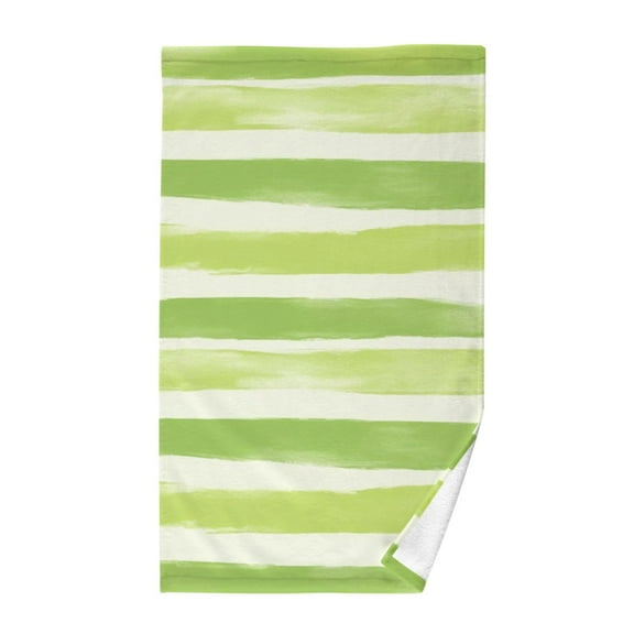 Green Stripes Cotton Face Towels Absorbent Hand Towel Soft Bathroom Towel for Kitchen Hotel Decoration