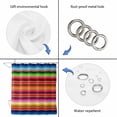 thumbnail image 5 of Mexican Style Bathroom Shower Curtains with 12 Hooks Polyester Waterproof Shower Curtain for Stalls and Bathtubs Colorful Mexico Stripes Red Blue Decorative Bathroom Privacy Curtain 36x78 Inches, 5 of 9