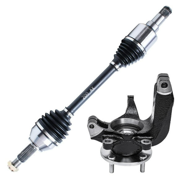 Detroit Axle - Front Left Steering Knuckle & Wheel Hub Bearing   CV Axle Kit Replacement for 2006-2011 Ford Focus w/Auto Trans. - 2pc Set