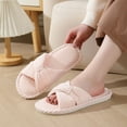 thumbnail image 4 of BERANMEY Comfy Slippers for Women Memory Foam House Bedroom Shoes Corduroy Bow Crossbands Slide Slipper Shoes Open Toe Slip On Sole Slippers SoftTrendy Gift Slippers, 4 of 9