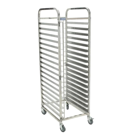 Espiguero para 20 charolas de pan. Shorbull. Con llantitas Acero inoxidable Shorbull ESP-CHA