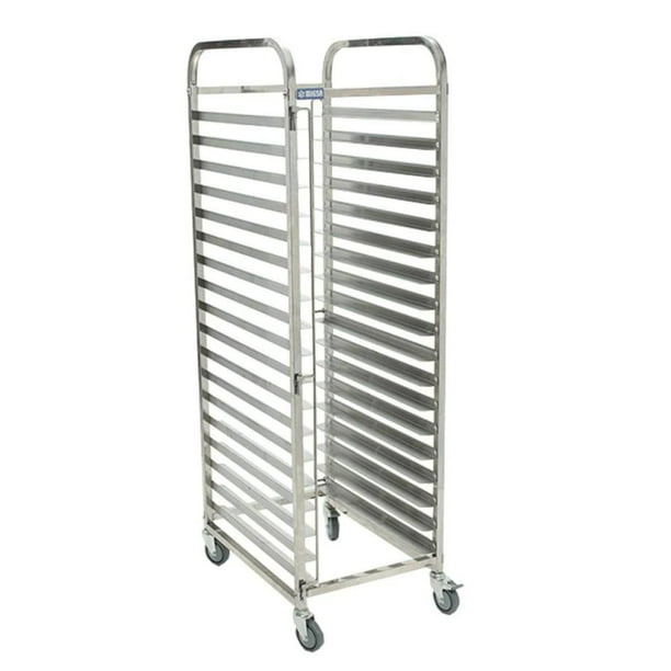 Espiguero para 20 charolas de pan. Shorbull. Con llantitas Acero inoxidable Shorbull ESP-CHA