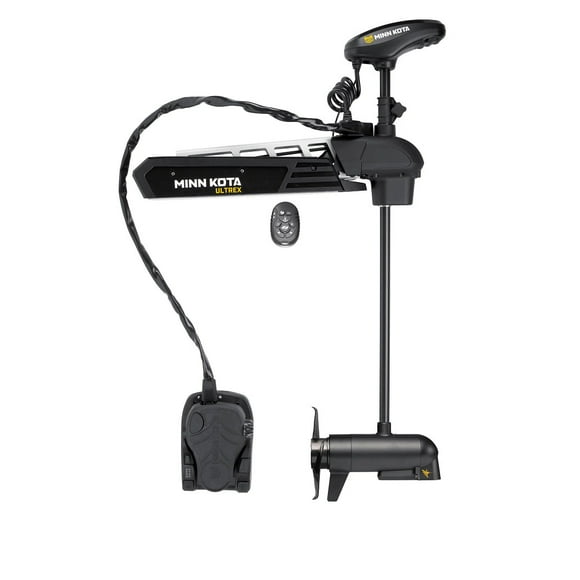 Minn Kota Trolling Motor 1368897 Ultrex; Freshwater; Cable And Electric Steer; Variable Speed Forward And Reverse; 112 Pound Of Thrust; 45 Inch Length; Bow Mount; 36 Volts; 52 Ampere