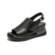 thumbnail image 1 of Sandalias de suela gruesa para mujer, sandalias de Boca de pescado de tacón alto para primavera y verano, cuña de cuero suave, novedad de 2022, 1 of 5