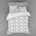 thumbnail image 2 of Ambesonne Floral Bedding Set 3 Pcs, Uncolored Summer Flowers, Twin XL, Charcoal Grey White, 2 of 3