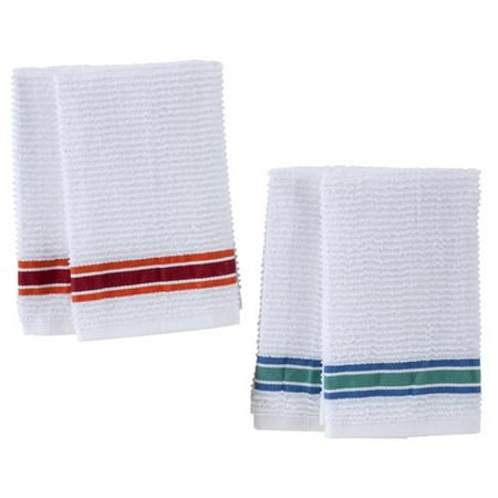 Mainstays Multi-Stripe Barmop Kitchen Towel, 4pk