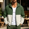 thumbnail image 2 of Mens Golf Hiking Jacket with Hood Windproof Light Weight Windbreaker Outdoor Fishing Raincoat Zipper Pockets Size 3XL Army Green, 2 of 9