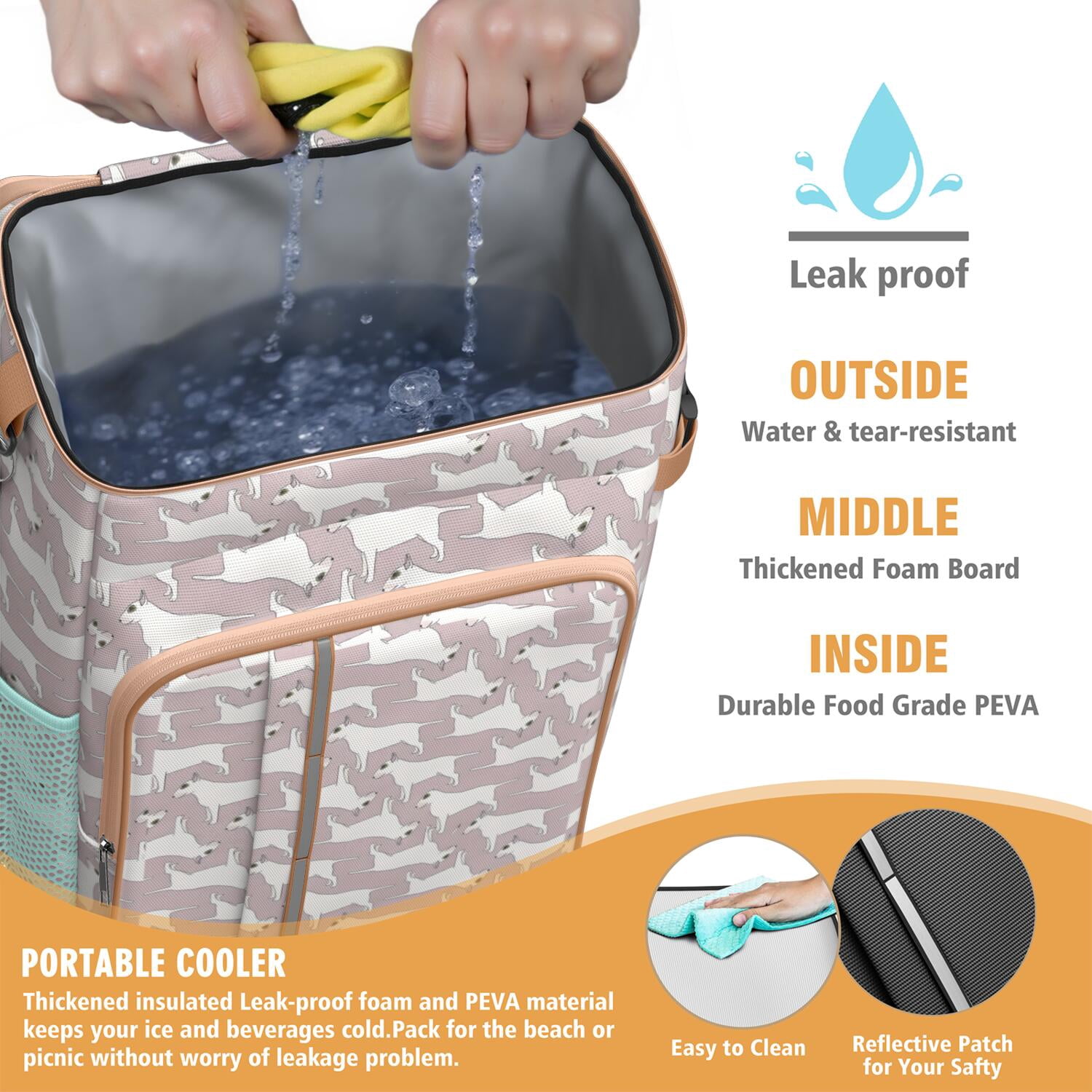 Travel Cooler Bag - Vintage Bull Terrier Camping Beer Cooler Backpack with Bottle Opener- Waterproof Insulated Picnic Backpacks - Cooler Bag for Beach