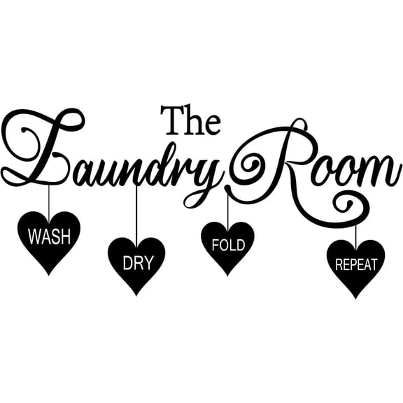 The Laundry Room Wall Decor Wash Dry Fold Wall Sticker Vinyl Art Decal for Home Washing Machine Dryer Laundry Room Decor Black Home Wallpaper Decals Peel and Stick 23.2x11.2in for making