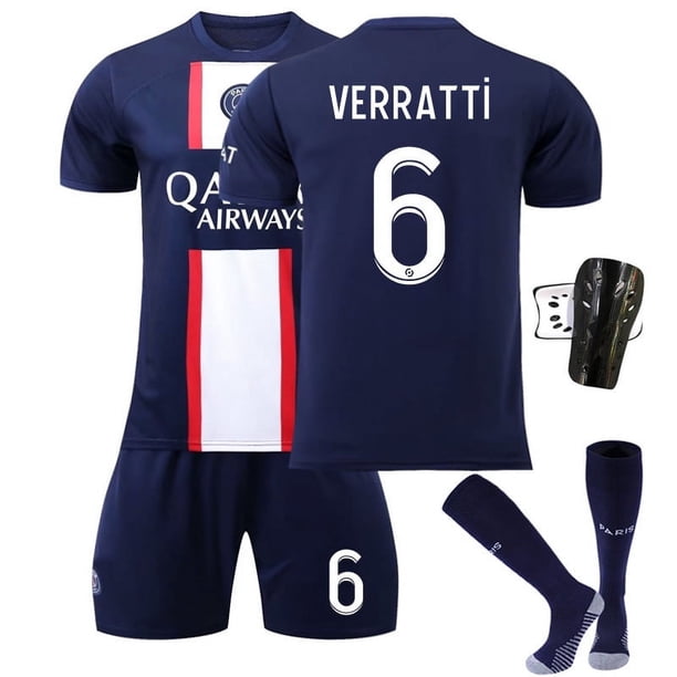 2223 Paris Saint-Germain Messi Jersey Home No. 10 Neymar Mbappé No. 7 PSG Camiseta de fútbol para niñosInicio 6º con medias+equipo de protección