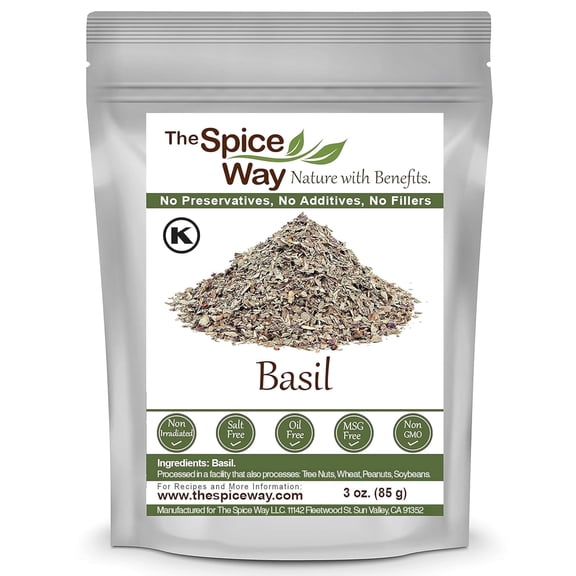 The Spice Way Basil Leaves - Mediterranean, Italian Cuisine Spice Blend, All Natural - 3 oz.