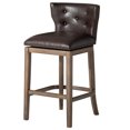thumbnail image 2 of Maven Lane Hugo Bar Stool in Walnut Finish with Marksman Vegan Leather, Set of 4, 2 of 7