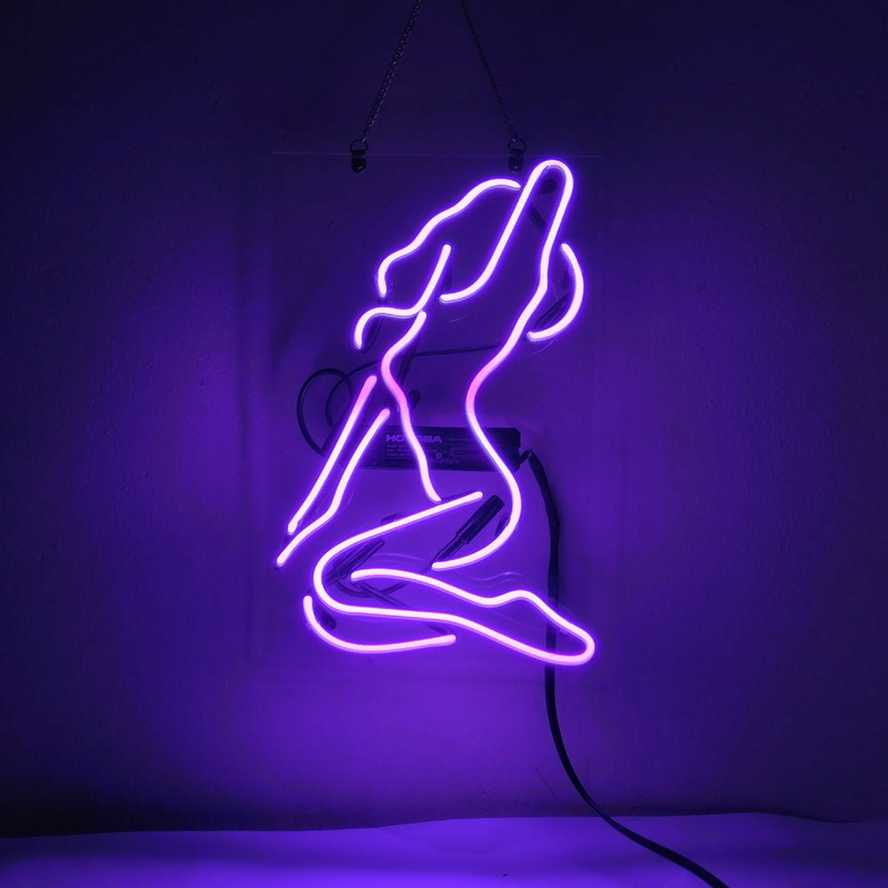 Live Nudes Beauty Girl Back Woman Pink Neon Light Sign 14" Acrylic Lamp Beer Pub 