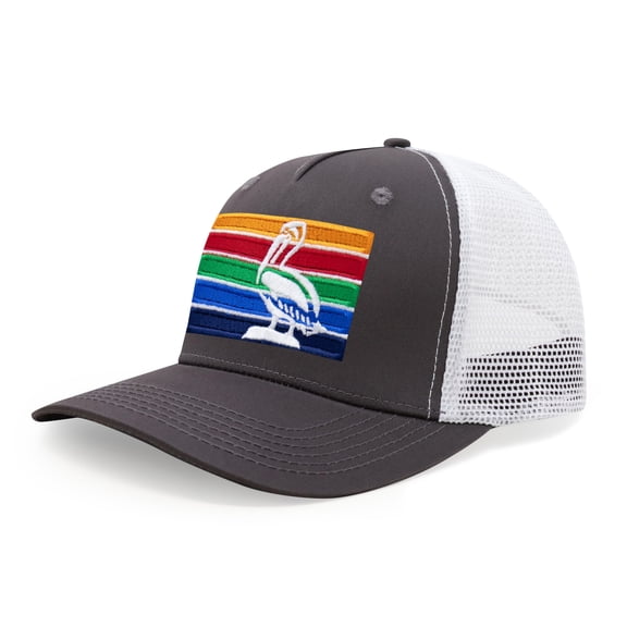 International Tie St. Petersburg Trucker Hat – Adjustable Embroidered Snapback Cap for Men and Women (Grey/White)