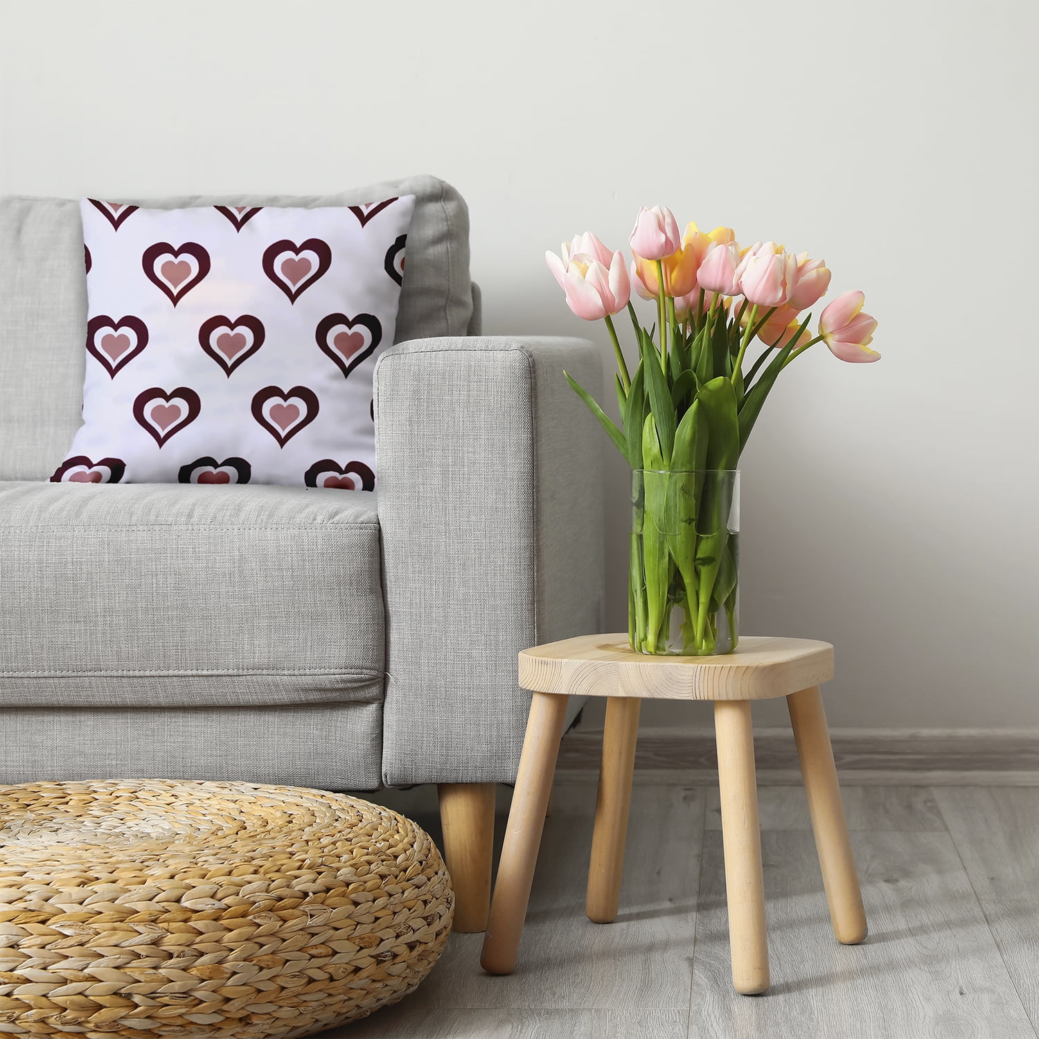 20" x 20" Simply Daisy Burnin' Love Polyester Accent Pillow, Burgandy Qty 1