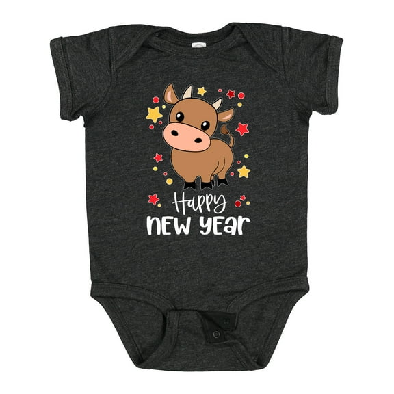 Inktastic Happy New Year Cute Ox Boys or Girls Baby Bodysuit