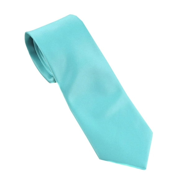BuyYourTies - Mens Solid Neck Tie - Aqua