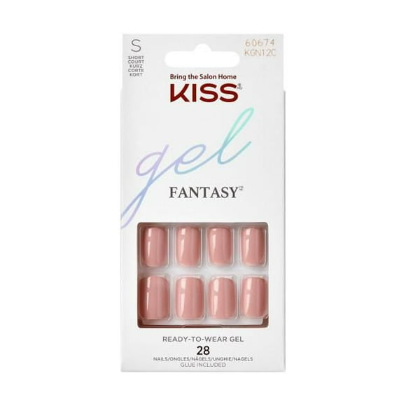 KISS Gel Fantasy - Fake Nails, 28 Count, Short
