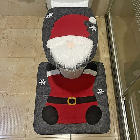 Up to 60% off Gifts Dianli Christmas Decoration Supplies Gnome Faceless Old Man Toilet Set Bathroom Layout Dress Up Two-piece Set Clearance Blowout