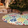 thumbnail image 6 of Yiaed Cartoon Flowers Print Christmas Tree Skirt , Tree SkirtsTree Mat for Christmas Winter Holiday Indoor Decorations-30", 6 of 7