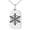 Silver, variant on Rose Gold Stainless Steel Crystallized Evergreen Snowflake Engraved Small Rectangle Dog Tag Charm Pendant Necklace