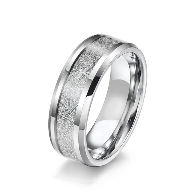 Anillo de acero inoxidable para dedo pulgar de hombre en tono plateado, anillos de promesa para hombre, banda de boda de ajuste cómodo