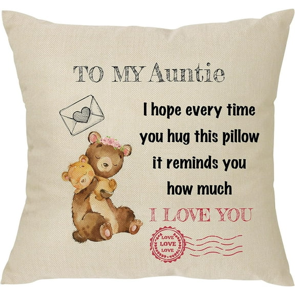 Auntie Gift from Niece Nephew,Funny Cushion Cover Pillowcase Gift for Aunt Auntie Aunty Birthday Christmas Mother''s Day Party Throw Pillow Cover Home Decoration (Auntie)