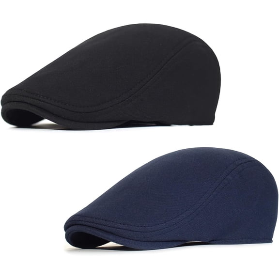 2 Pcs Mens Womens Newsboy Flat Cap Beret Hat Ivy Irish Gatsby Driving Cabbie Hat