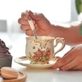thumbnail image 5 of Juego de taza y platillo de té Pastoral Rose, taza y platillo de 200 ml, vaso para cafetería, utensilios para bebidas para fiestas, tazas, platillos y cucharas., 5 of 5