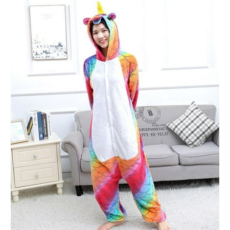 

PIKADINGNIS Adults Animal Onesies Unicorn Pajamas Sets Warm Sleepwear Suit Women Men Winter Kids Mermaid Cartoon Flannel One Piece Nightwear