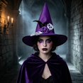 thumbnail image 4 of Fllostpr Halloween 14x15" Adult Prom Dress Up Witch Hat, Purple Light Comfortable Decor for Party Masquerade Stage Performance, 4 of 7