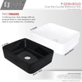 thumbnail image 4 of Stylish Vessel 18" Porcelain Rectangular Bathroom Sink Black P-223N, 4 of 9