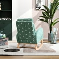 thumbnail image 4 of Boucle Upholstered Rocking Chair For Nursery, Mid Century Style With Side Pocket, High Back Living Room, Bedroom, ' , Solid Wood Frame, Foam Padding, Simple Installation Steps Armchair Robust Filled, 4 of 7