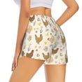 thumbnail image 3 of Vsdgher Chicken Family Print Women's Running Double Layer Shorts High Waisted with Pockets Elastic Yoga Workout Athletic Gym Sports, 3 of 8