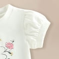 thumbnail image 6 of YDFCWXW Toddler Baby Girl Summer Clothes Cute Floral Short Sleeve Tee Shirts and Plaid Skirt Set 2PCS Little Kids Outfit (White, 3-4 Years), 6 of 6