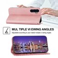 thumbnail image 3 of Tarise for Samsung Galaxy A14 Flip Cover, Luxury PU Leather Shockproof Folding Kickstand Card Holder Pocket Wallet Wrist Strap Handbag Magnetic Closure Slim Phone Case for Samsung A14 5G, Rosegold, 3 of 9