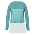 thumbnail image 4 of IROINNID Tunic Tops for Women Plus Size Long Sleeve Solid Shirt Round Neck Loose Fit Blouse Casual Tops,Green, 4 of 5