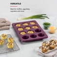 thumbnail image 5 of KitchenAid 12-Cup Aluminized Steel Nonstick Cupcake Pan and Muffin Tin, Beetroot Purple, 5 of 7