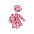 thumbnail image 2 of Yunliwuli Baby Girl Swimsuits Summer Floral Print Ruffled Jumpsuit and Swim Cap Set for Toddler Bathing Suits Beachwear, 2 of 10