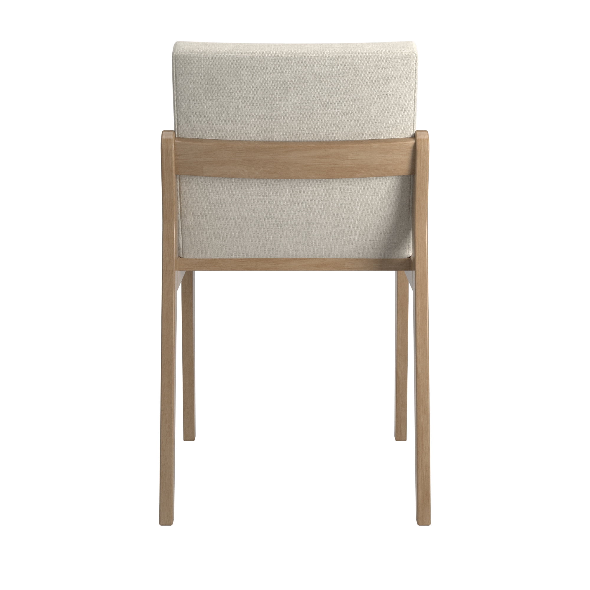 Weston Home Vagar Beige Linen Wood Dining Chairs, Natural Finish (Set of 2)