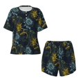 thumbnail image 2 of Yiaed Sunflowers Print Short Sleeve Pajama Sets for Women Casual Crew Neck 2 Piece Lounge Sets Women's Short-Sleeved Pajama-Large, 2 of 5